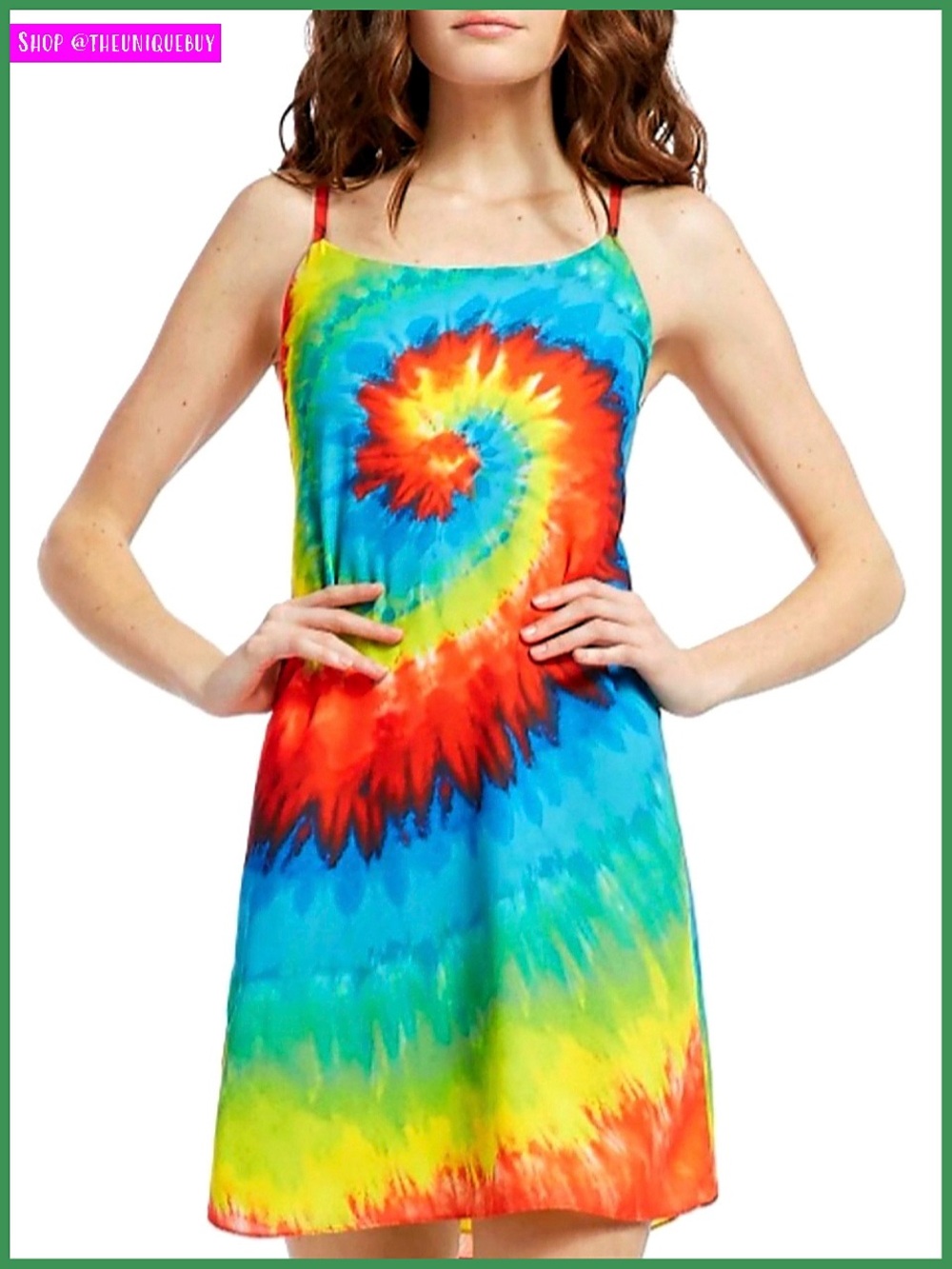 Alice + Olivia Emmie Rainbow Tie Dye Mini Dress